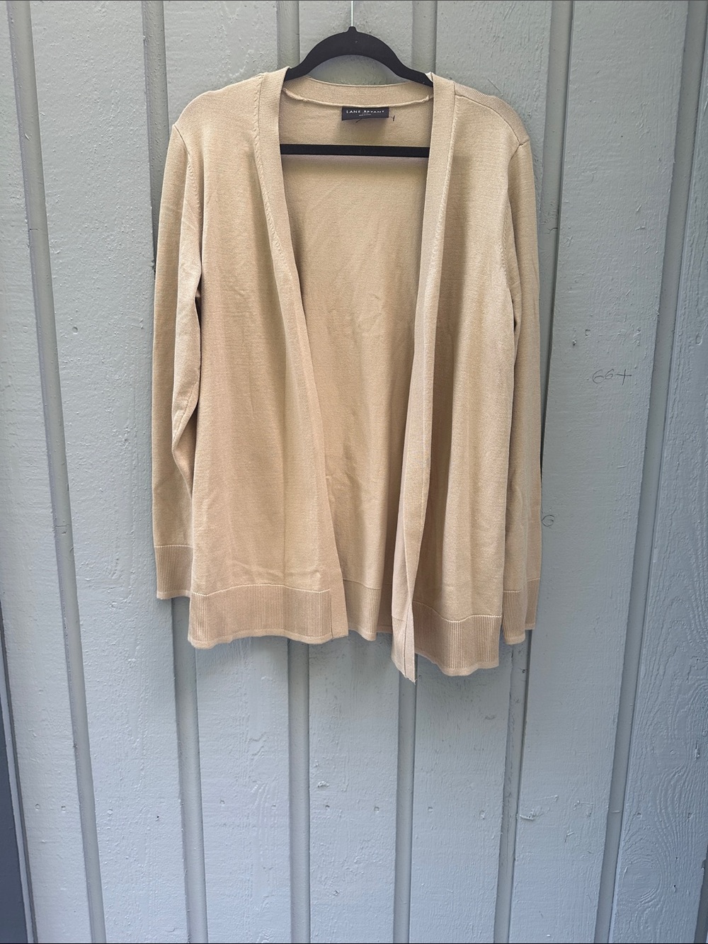 Lane Bryant Beige Open-Front Cardigan